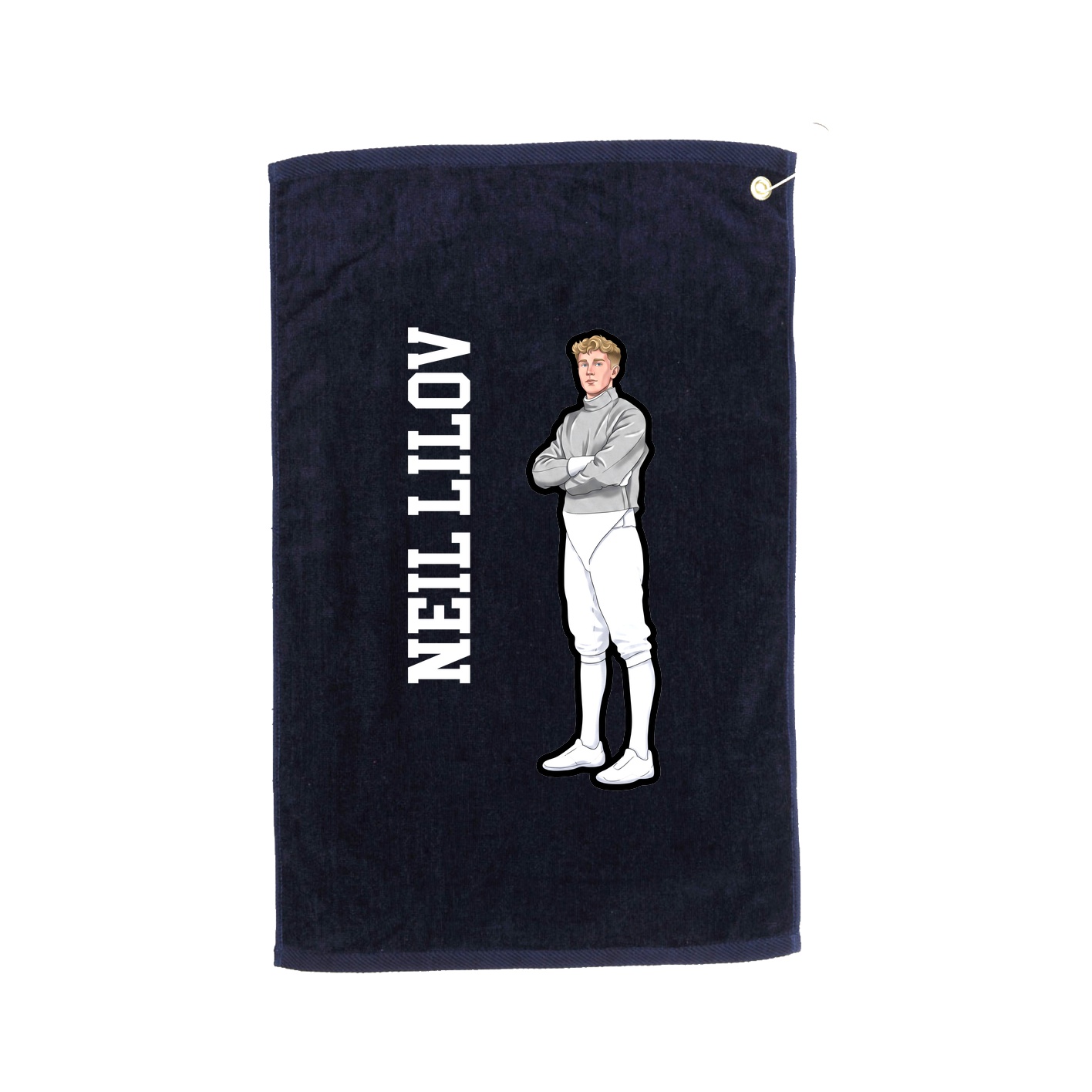 Golf Towel — Name Vertical in Navy