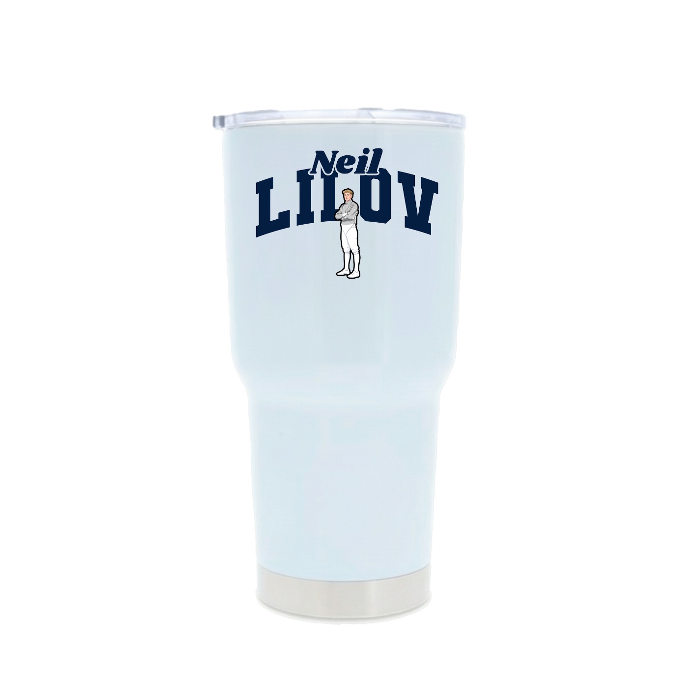 30oz Stainless Steel Tumbler — Signature Arch in White