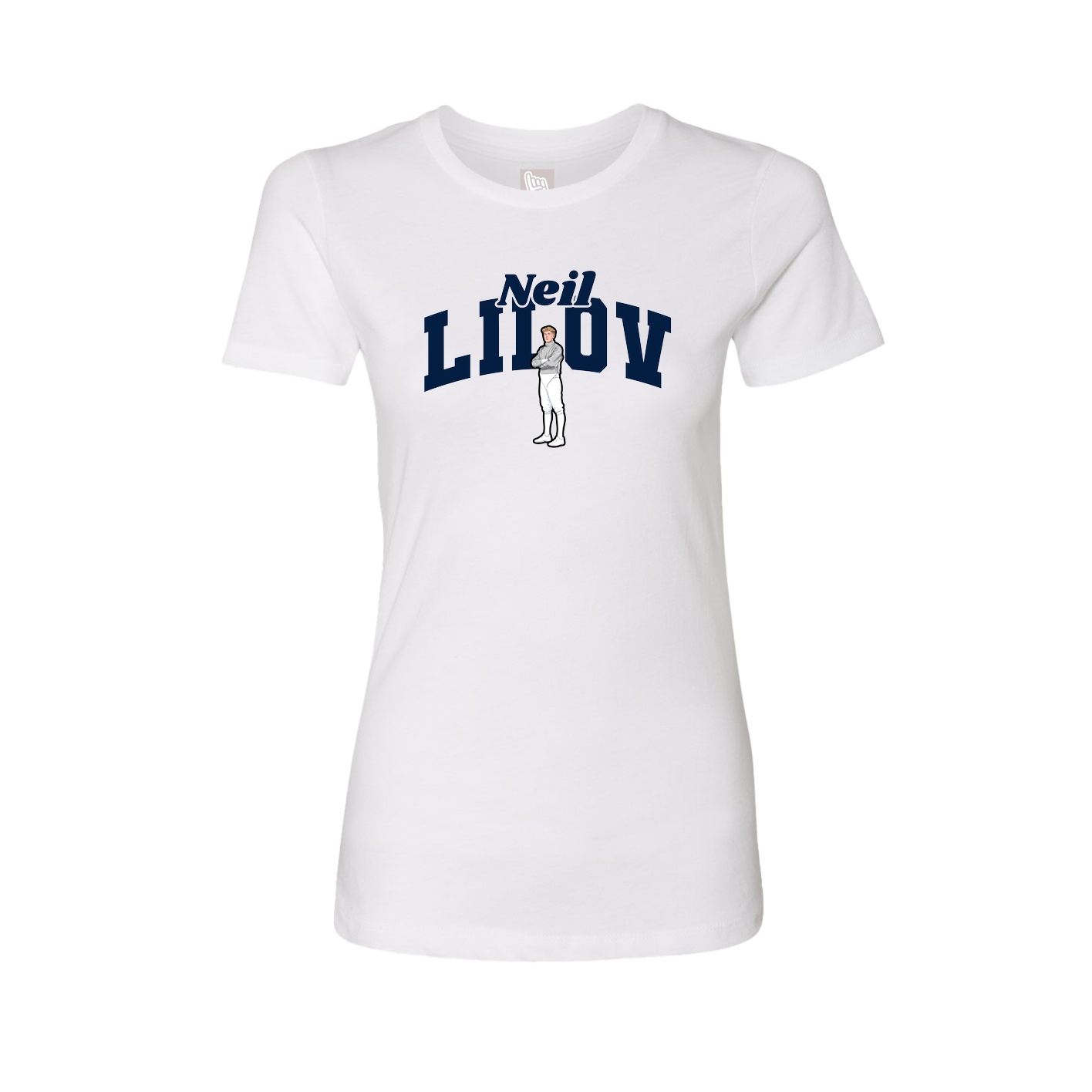 Fitted Women's Tee — Signature Arch in White