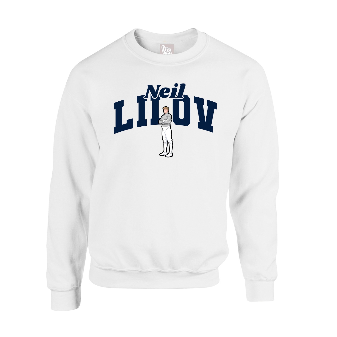 Fleece Crew — Signature Arch in White