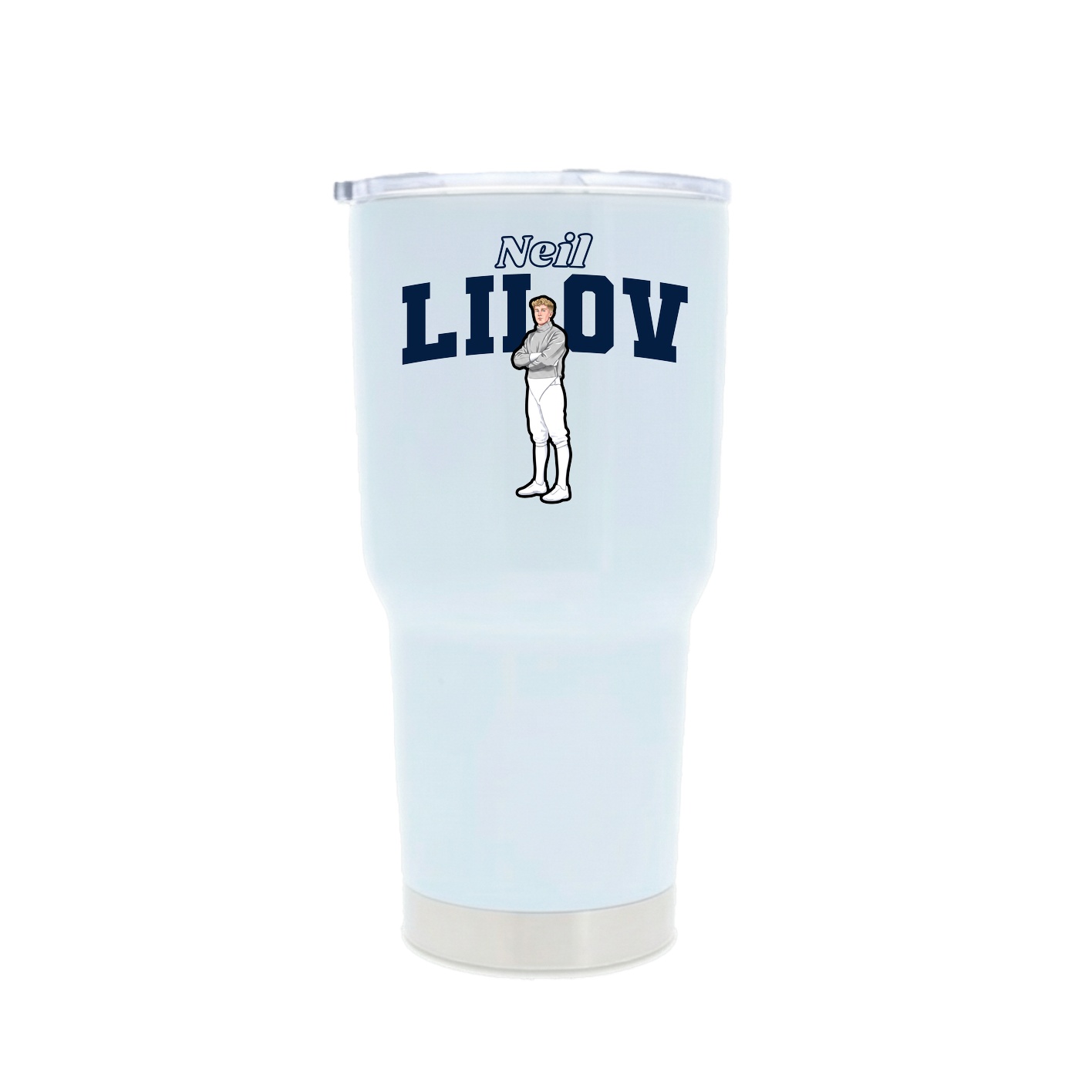 30oz Stainless Steel Tumbler — Name Arch in White