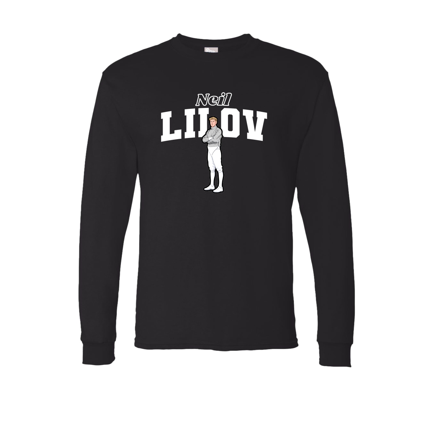 Long Sleeve Tee — Name Arch in Black