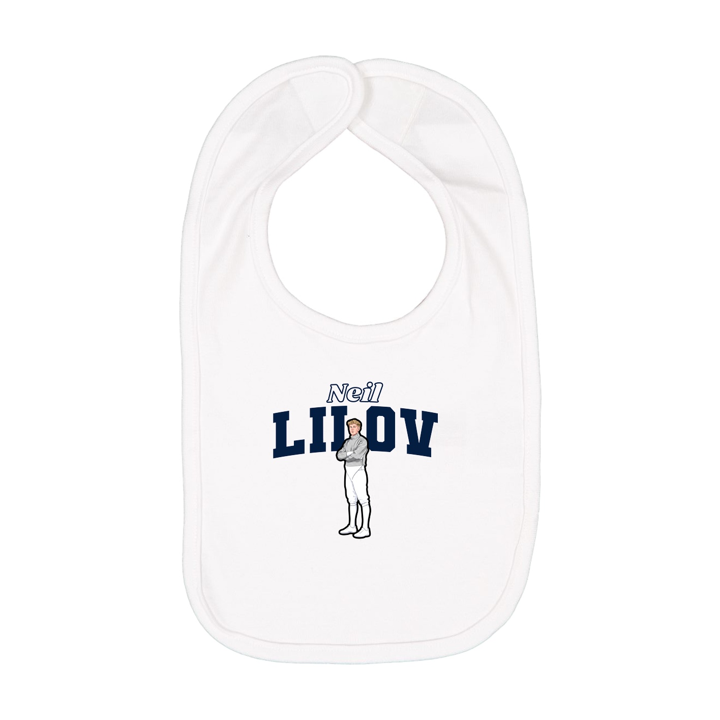 Infant Bib — Name Arch in White