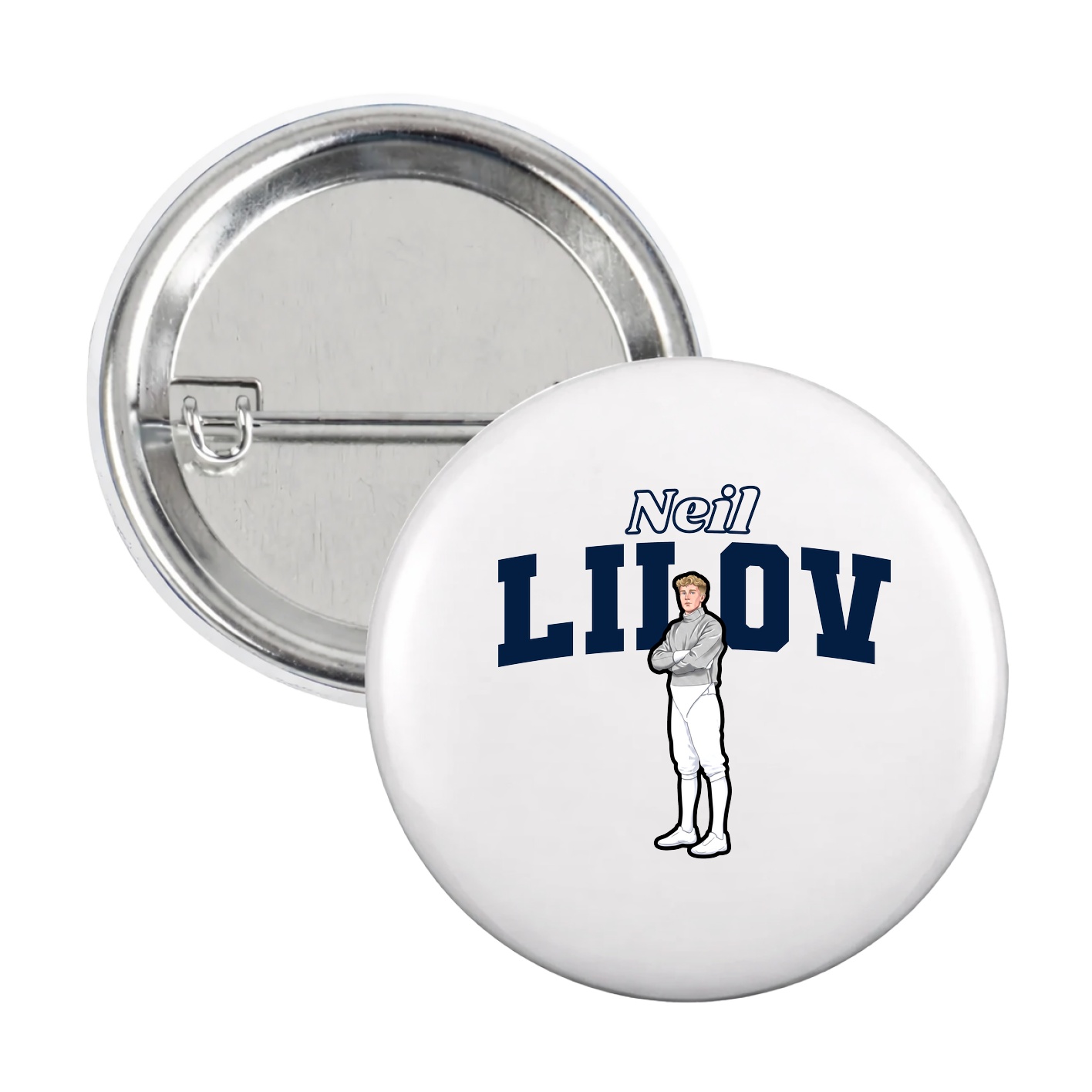 Game Day Button — Name Arch in White