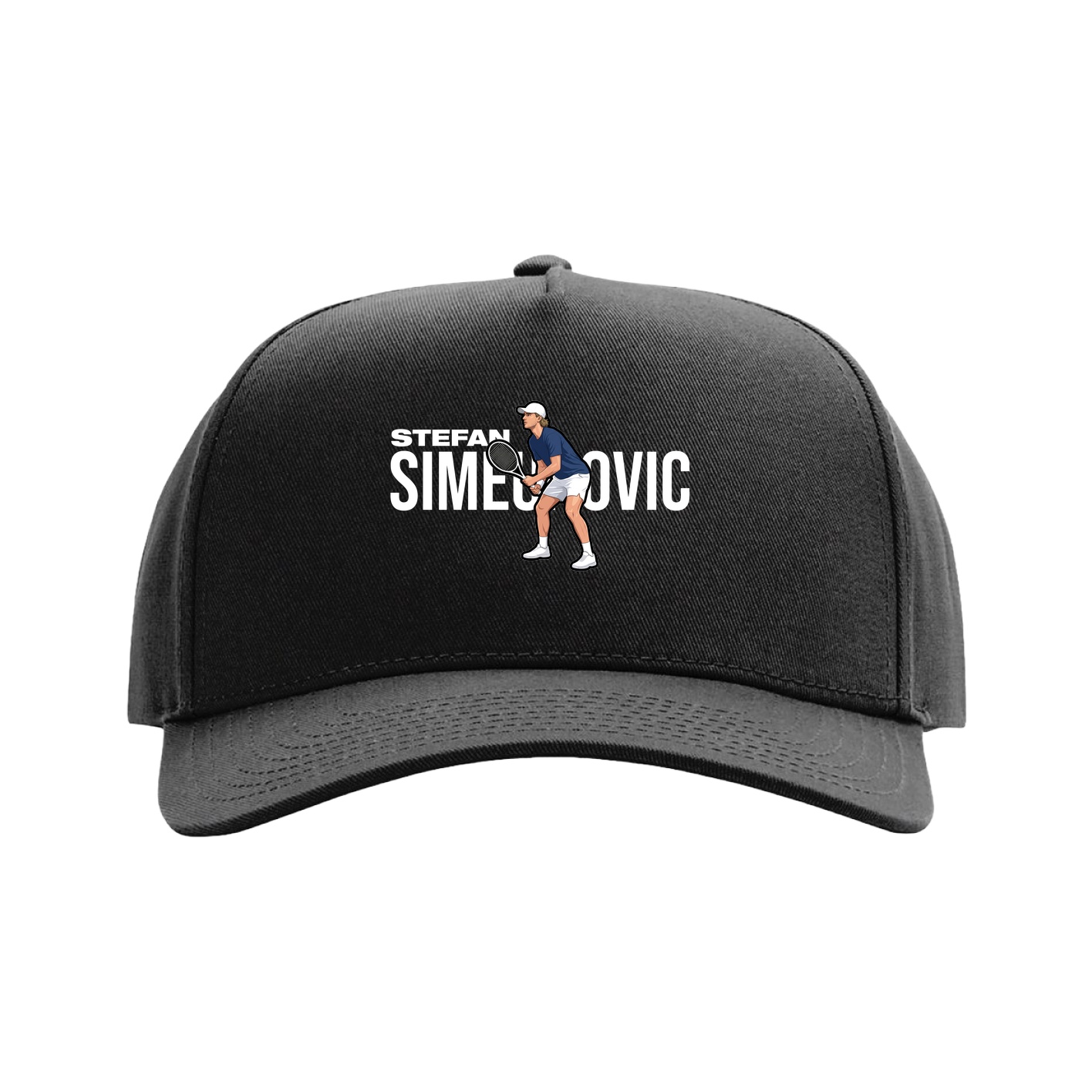 Full Fabric Five-Panel Champ Cap — Player Name in Black