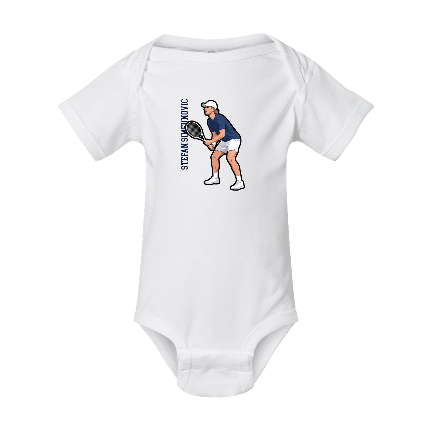 Baby Onesie — Name Vertical in White