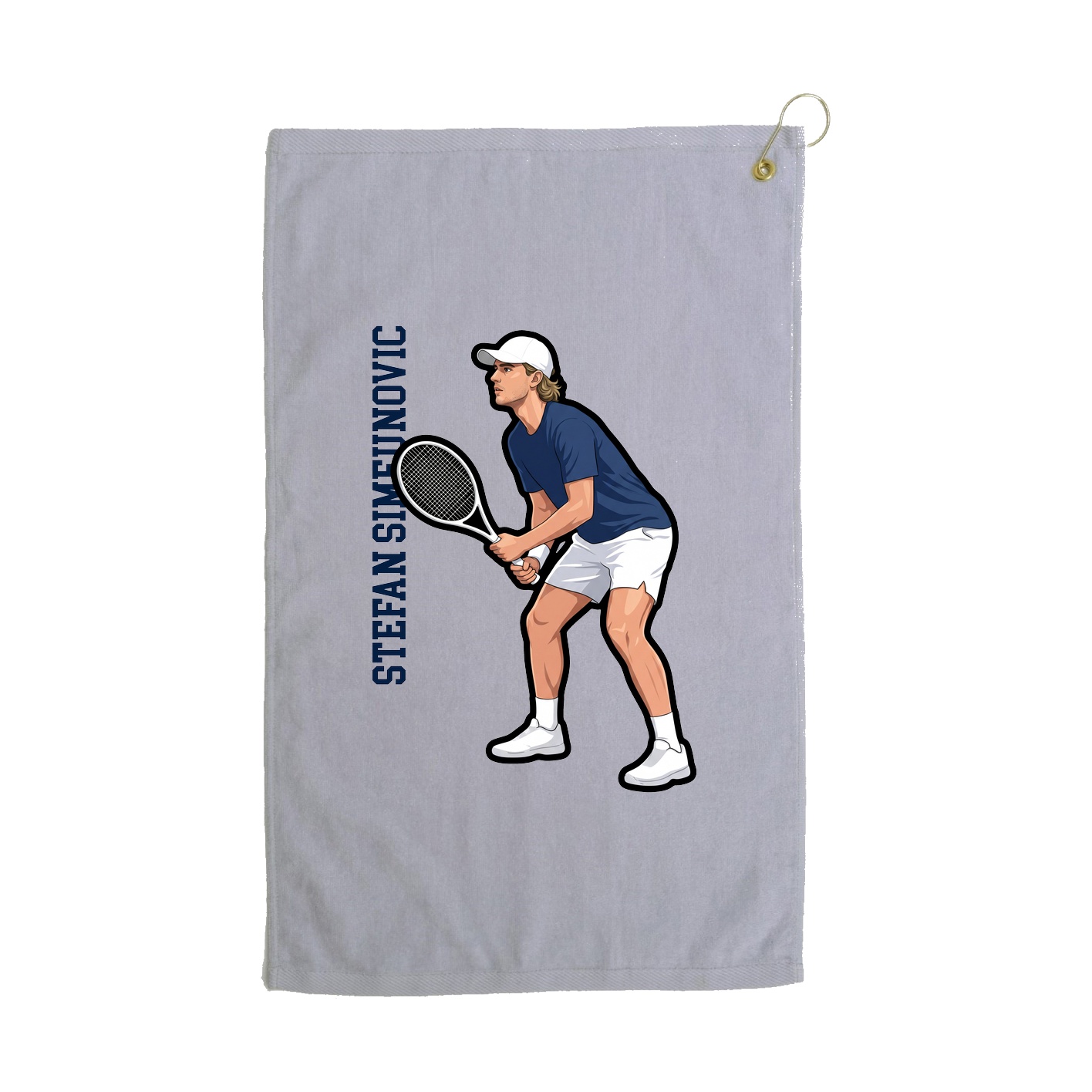 Golf Towel — Name Vertical in Grey
