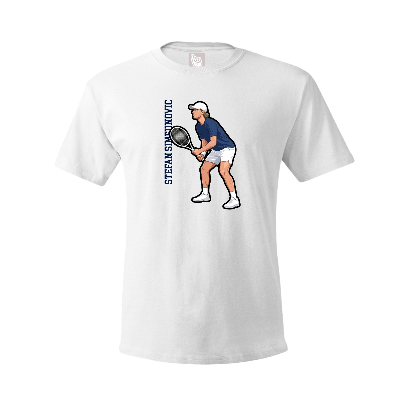 Tee — Name Vertical in White
