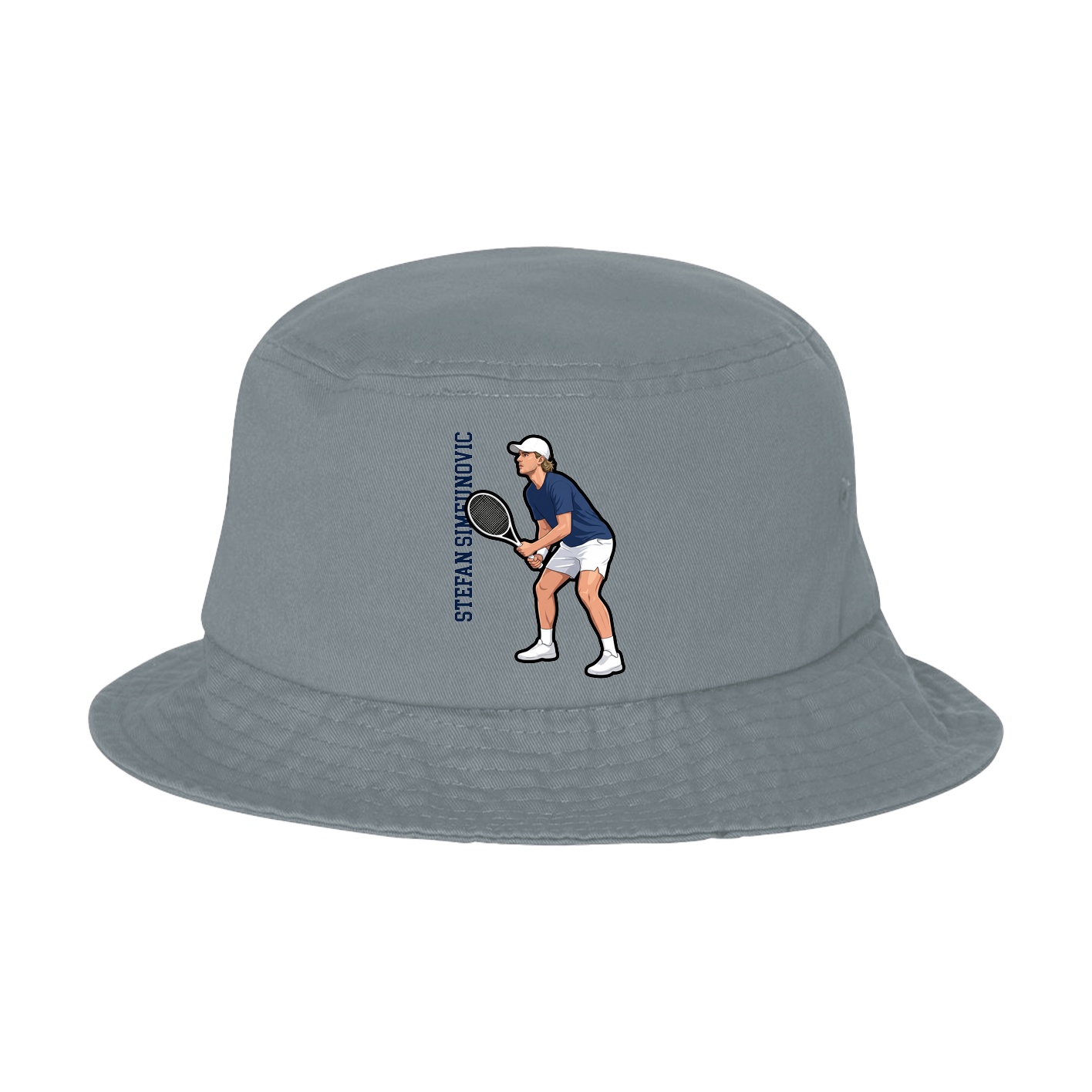 Bucket Cap — Name Vertical in Grey