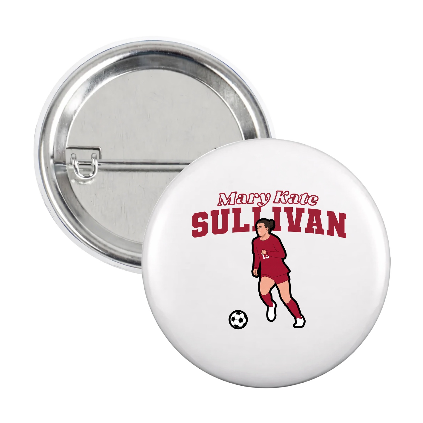 Game Day Button — Name Arch in White