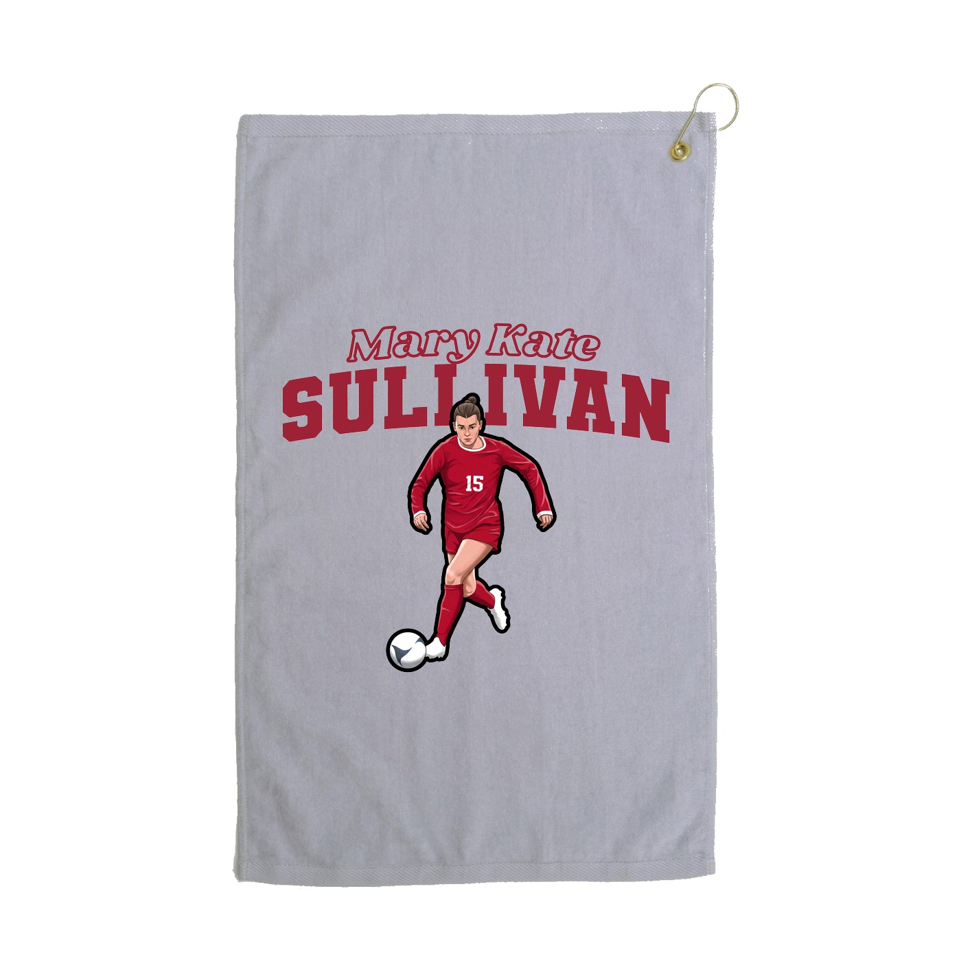 Golf Towel — Name Arch in Grey