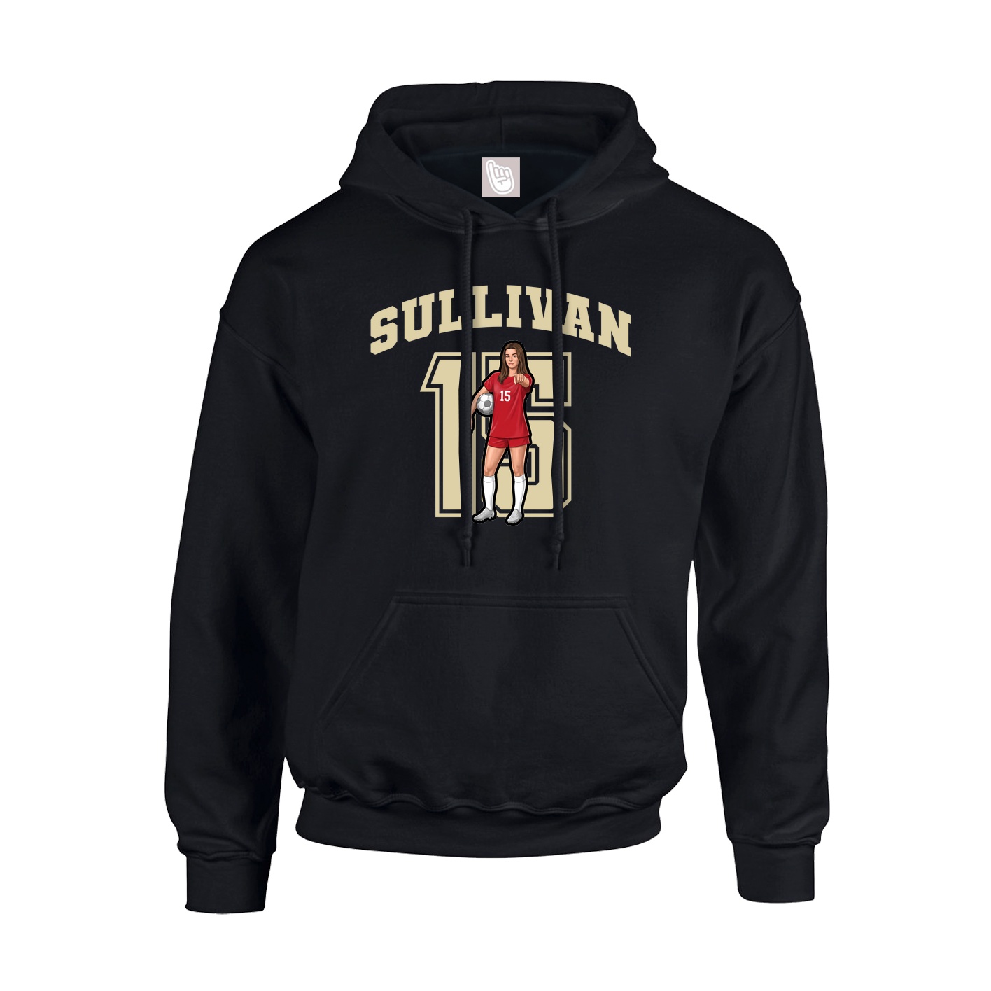 Youth Hoodie — Number in Black