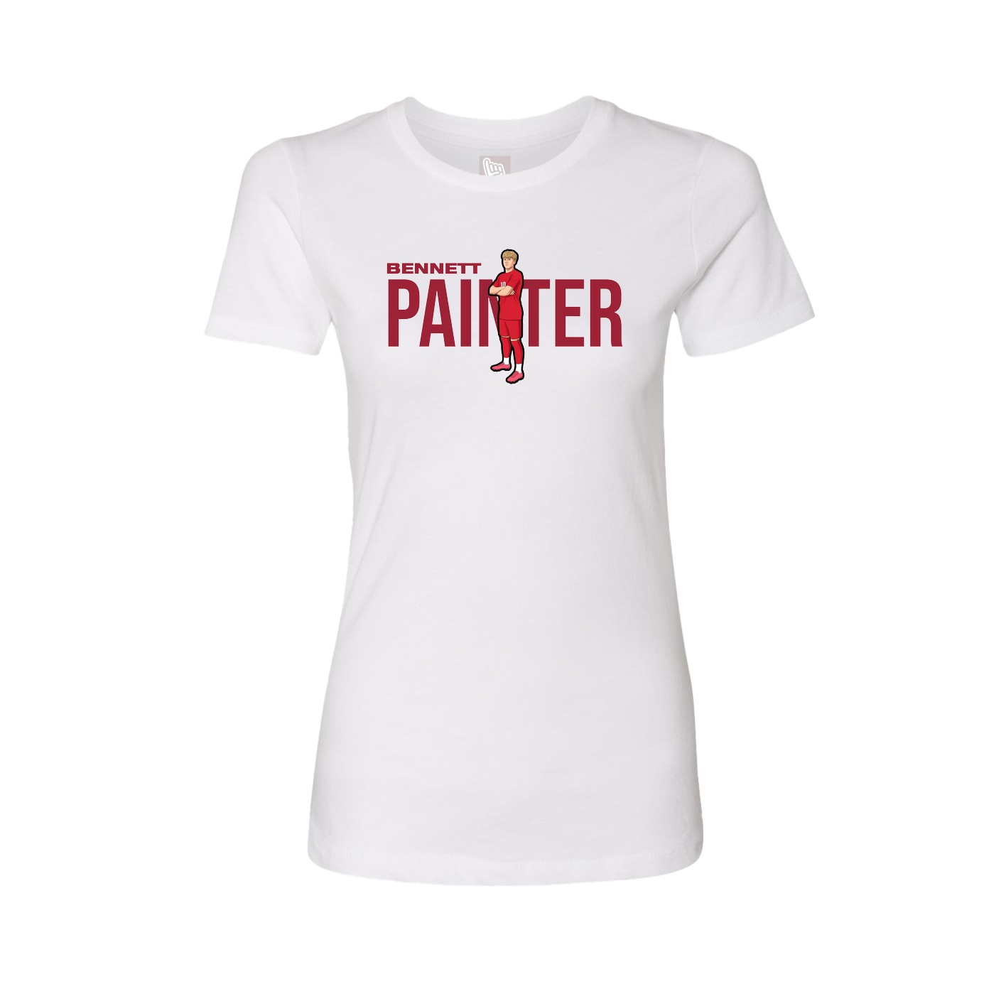 Fitted Women's Tee — Player Name in White