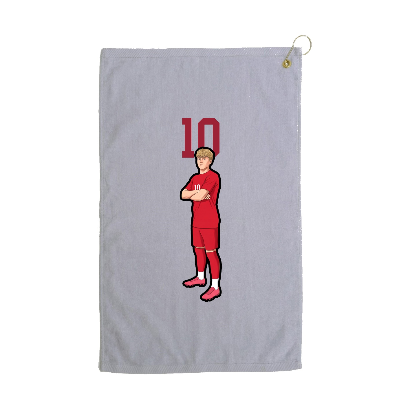Golf Towel — Number Top in Grey