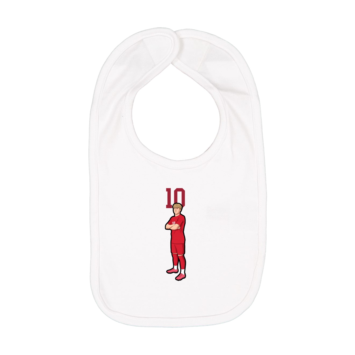 Infant Bib — Number Top in White