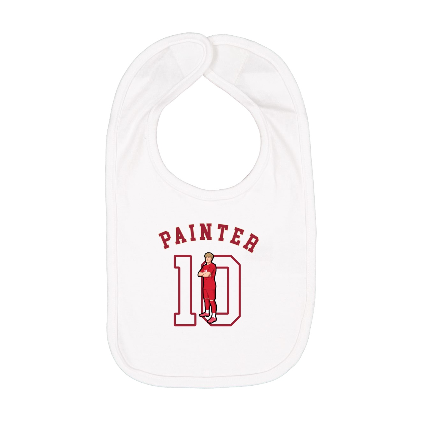Infant Bib — Shirsey Arch in White