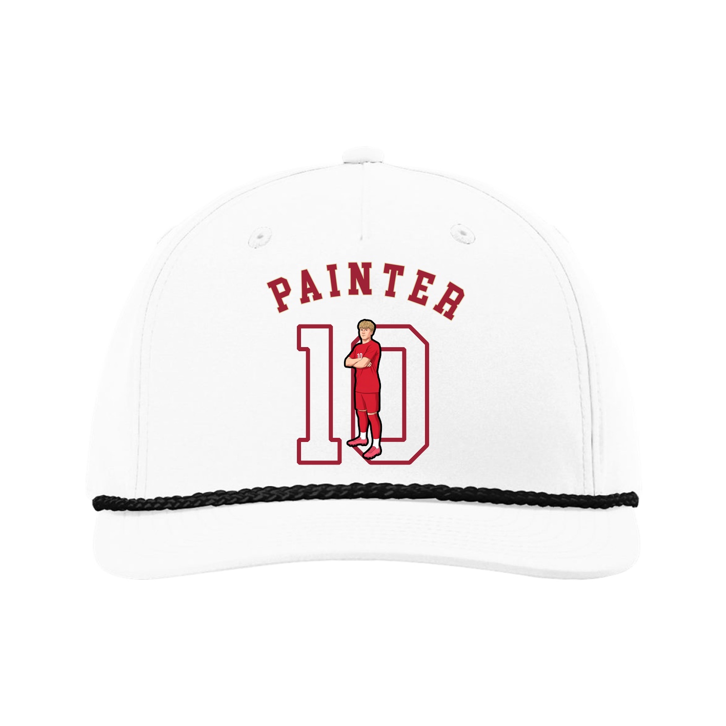 Five-Panel Classic Rope Cap — Shirsey Arch in White