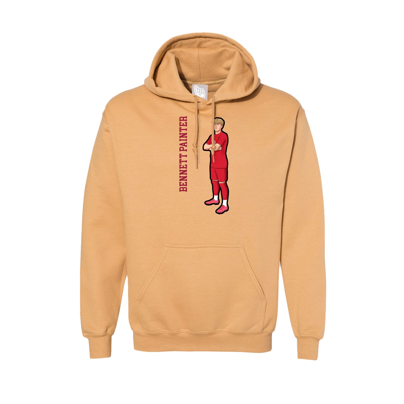Hoodie — Name Vertical in Vegas Gold