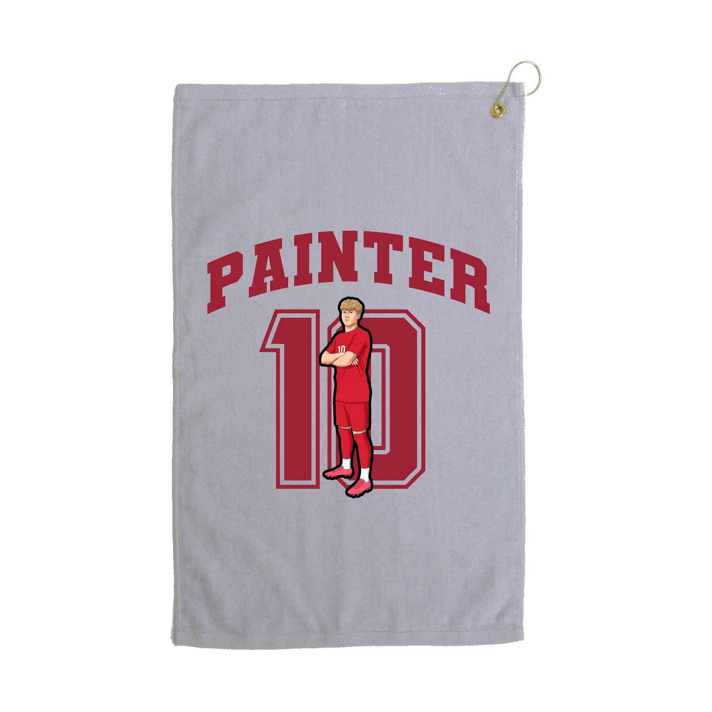 Golf Towel — Number in Grey