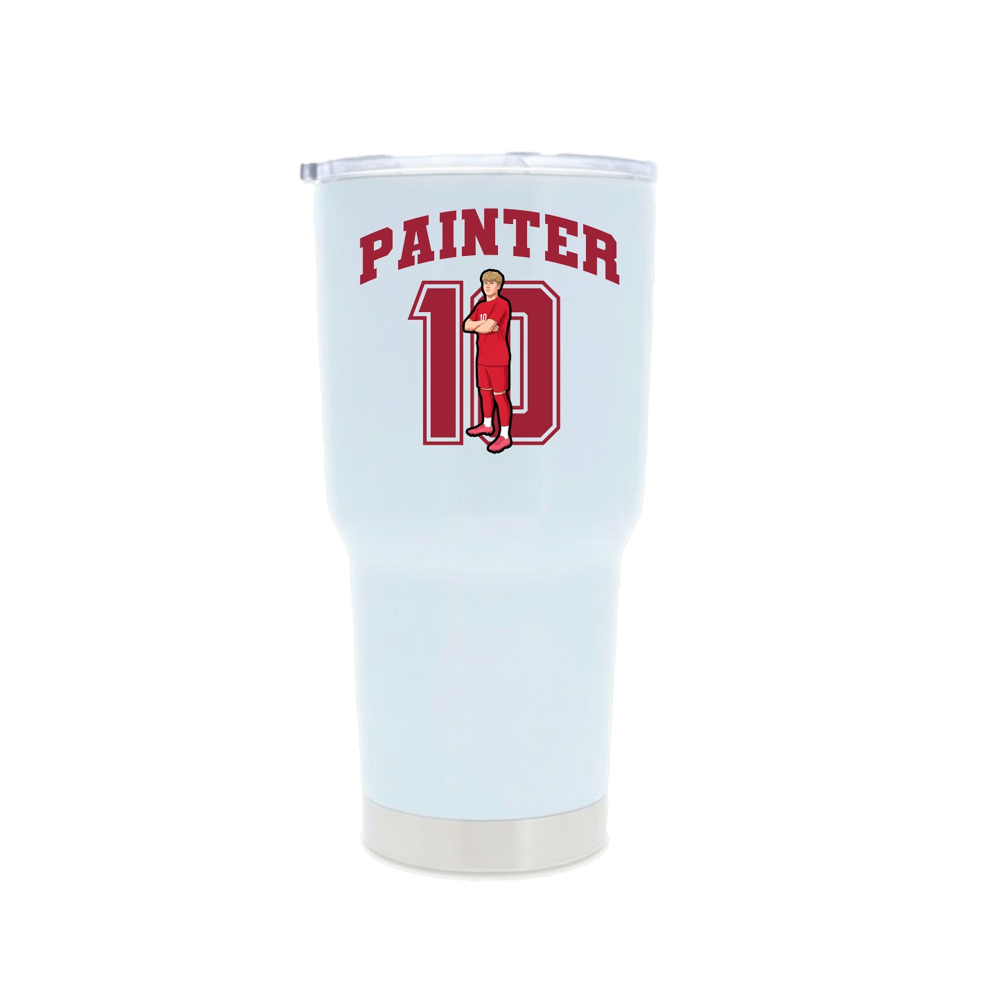 30oz Stainless Steel Tumbler — Number in White