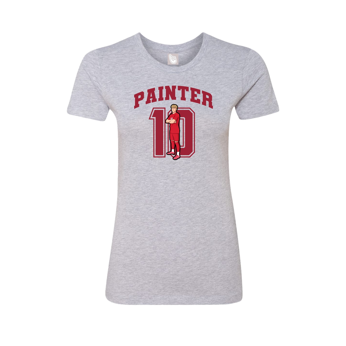 Fitted Women's Tee — Number in Grey