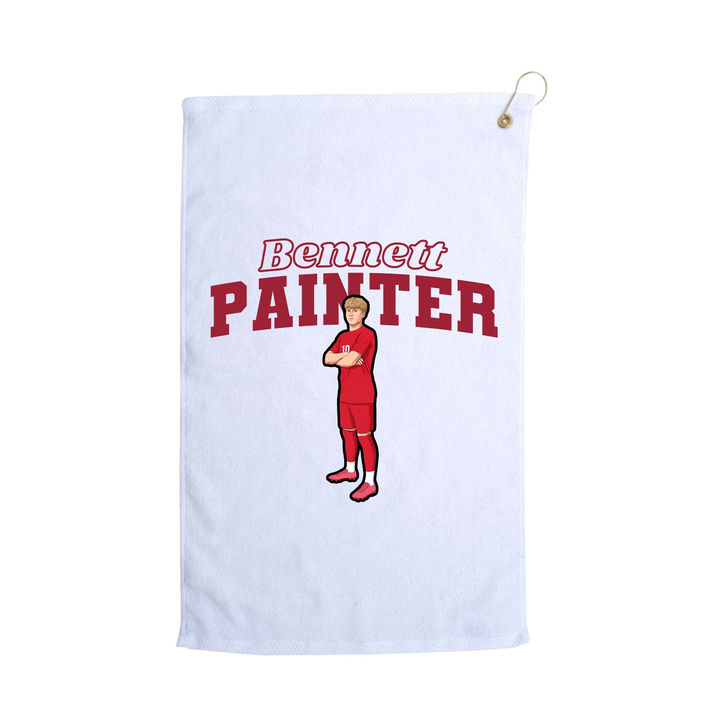 Golf Towel — Name Arch in White