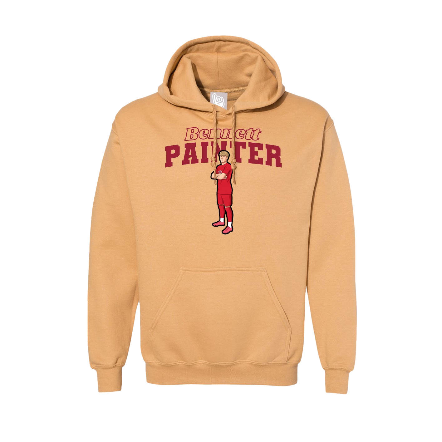 Hoodie — Name Arch in Vegas Gold