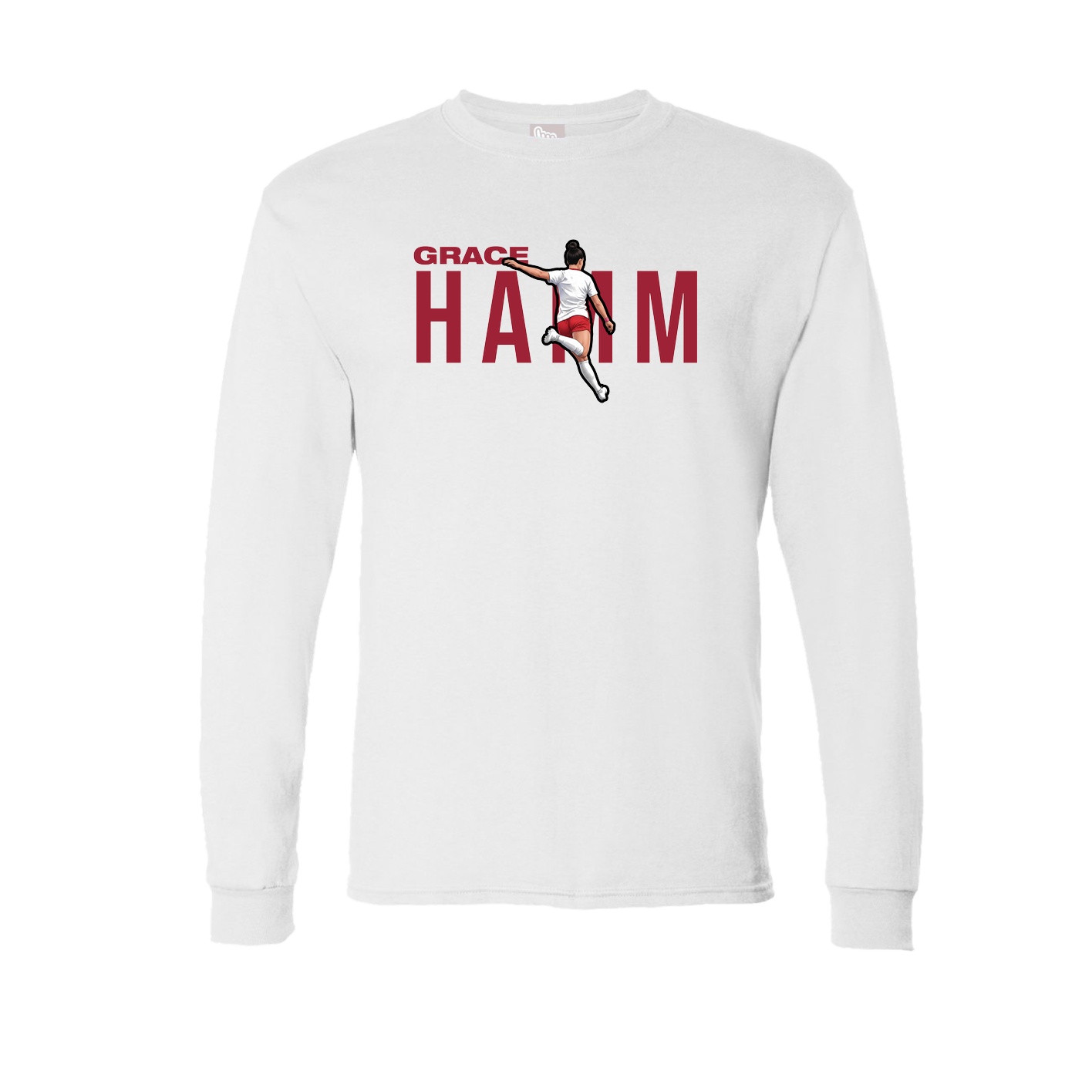 Long Sleeve Tee — Player Name in White