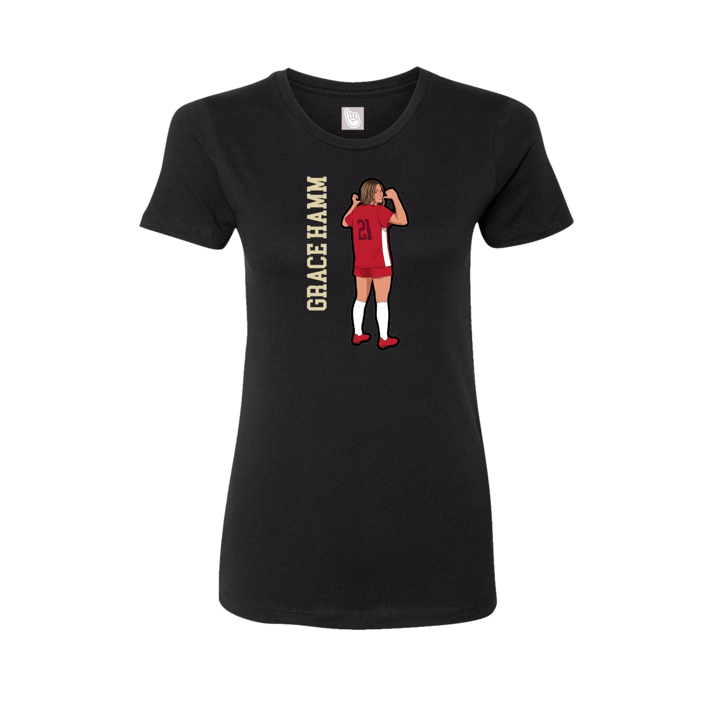 Fitted Women's Tee — Name Vertical in Black
