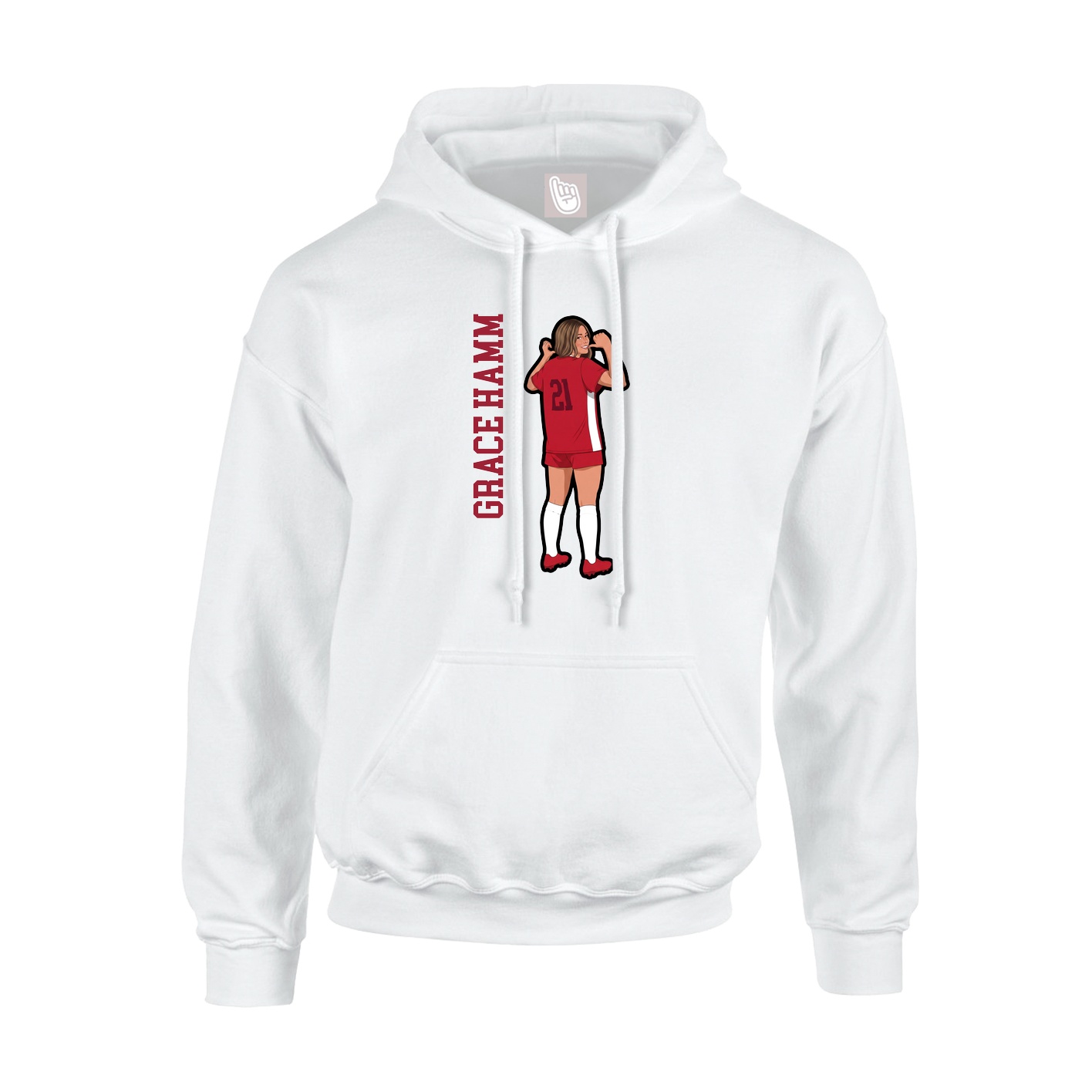Hoodie — Name Vertical in White