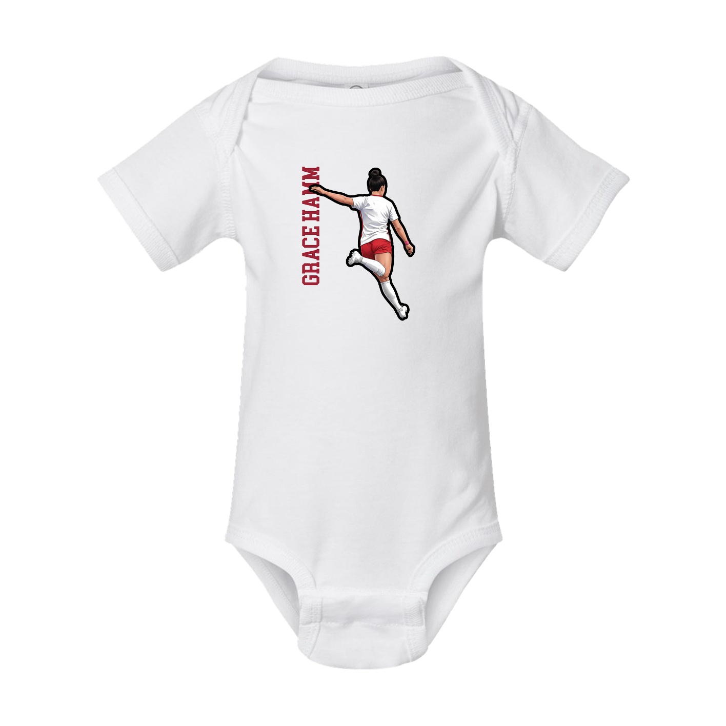 Baby Onesie — Name Vertical in White