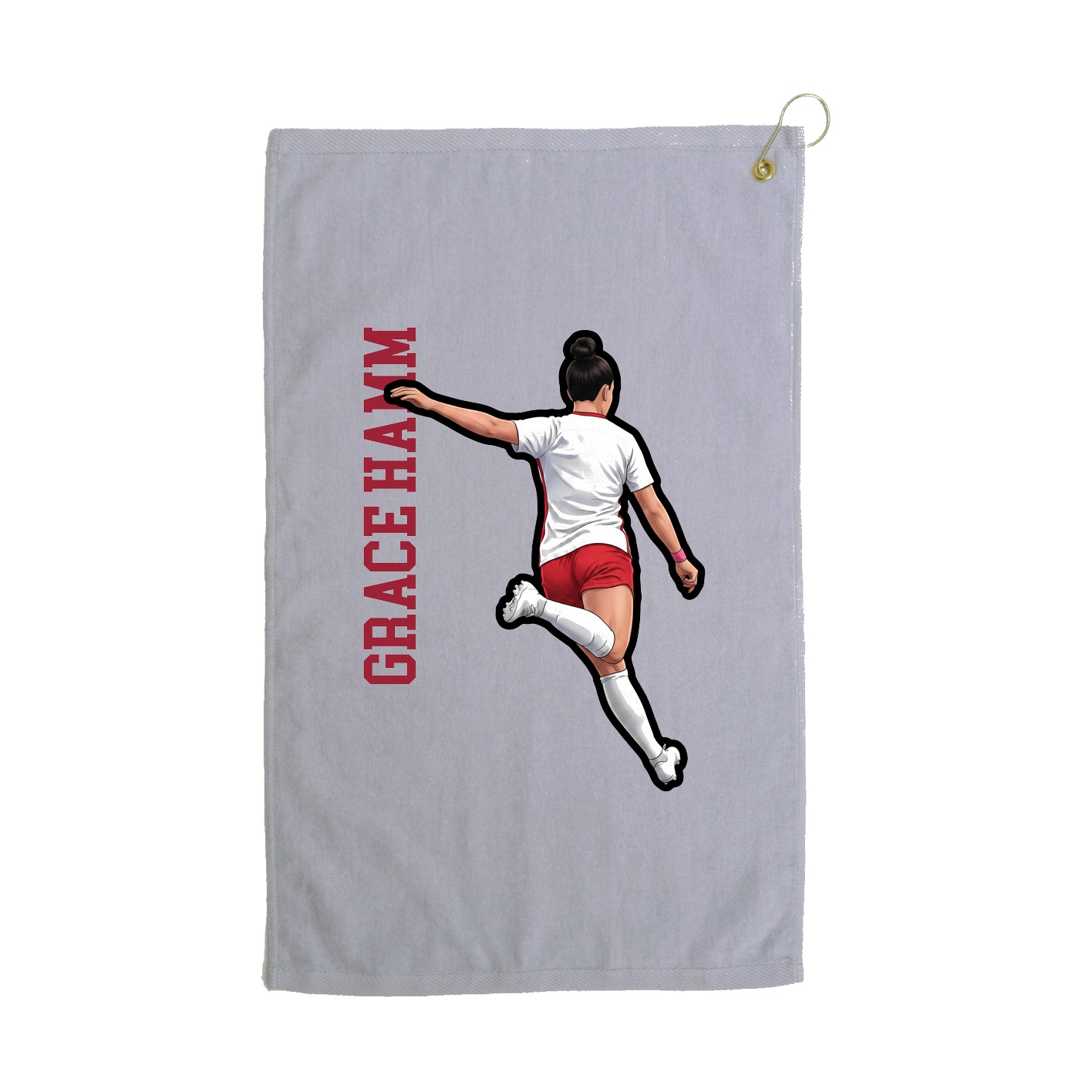 Golf Towel — Name Vertical in Grey