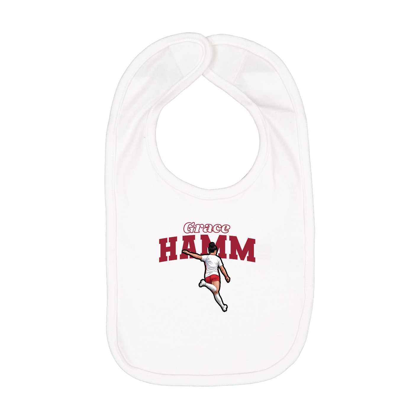 Infant Bib — Name Arch in White