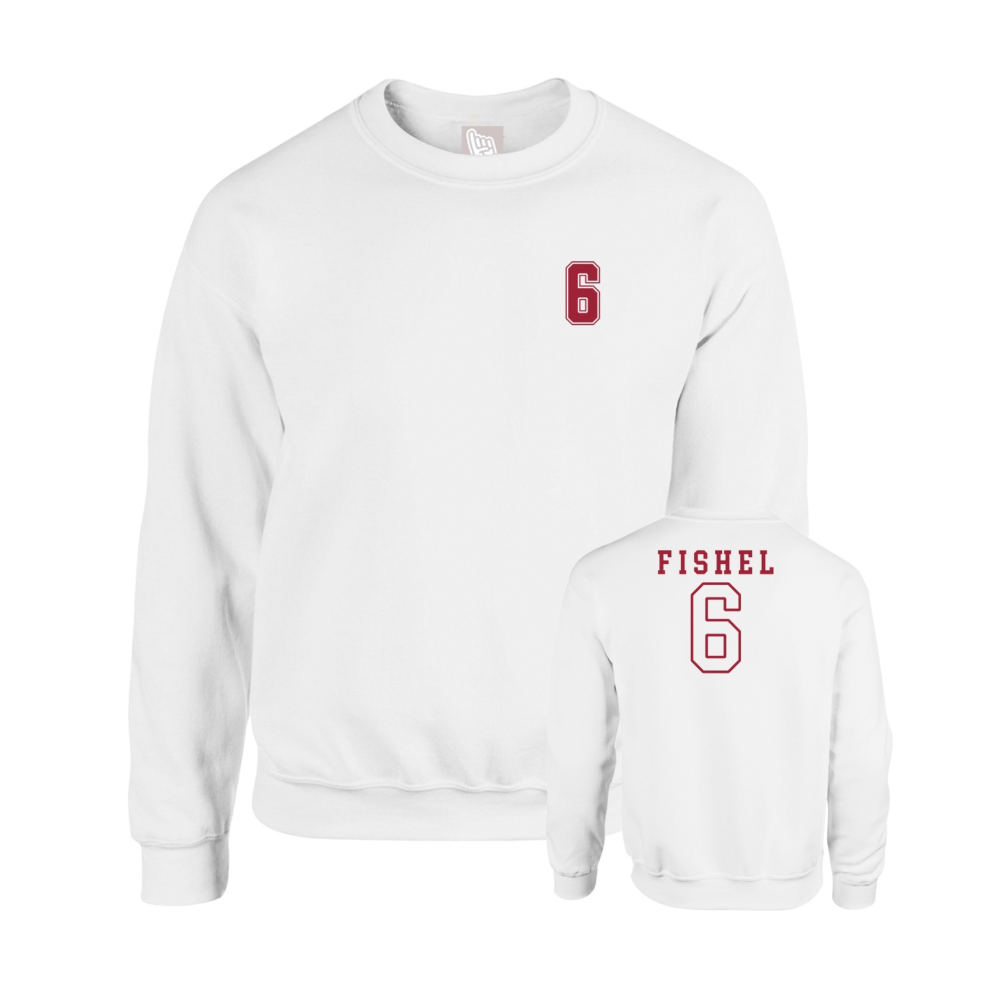 Fleece Crew — Chest Back in White