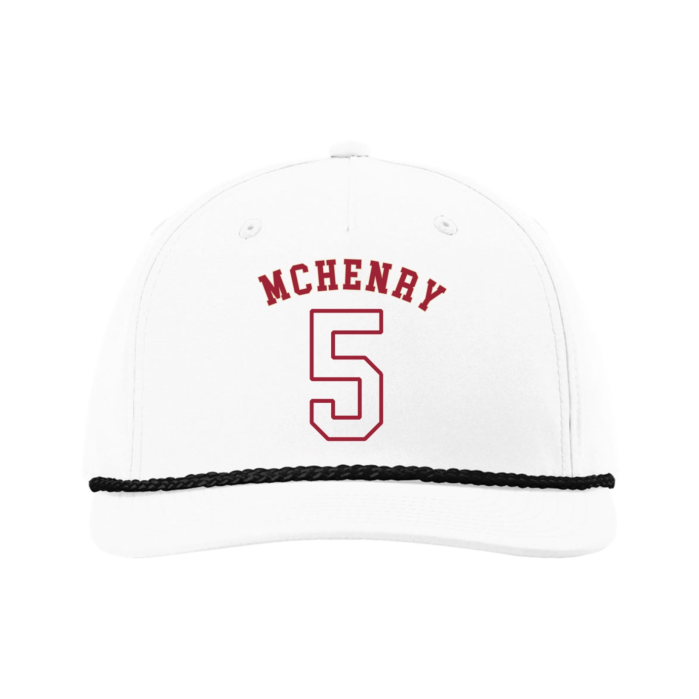 Five-Panel Classic Rope Cap — Shirsey Arch in White