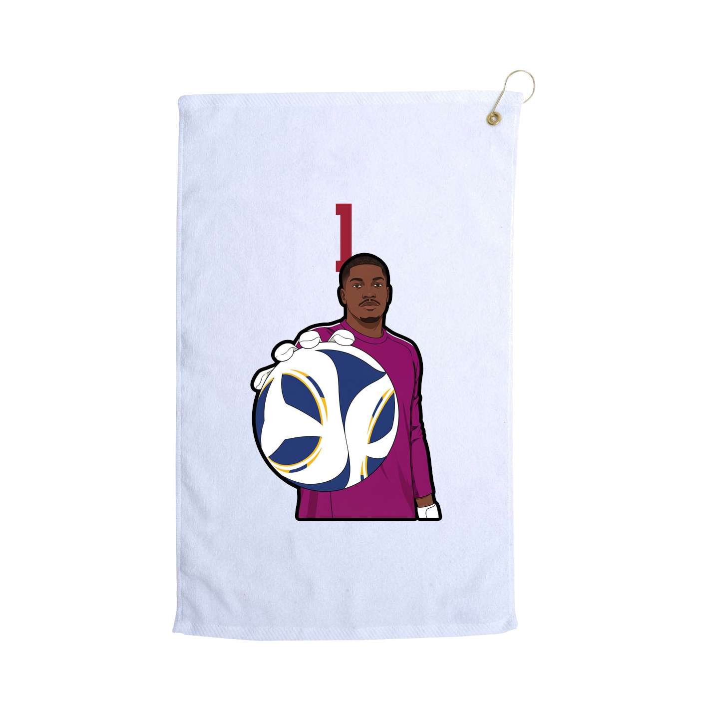 Golf Towel — Number Top in White