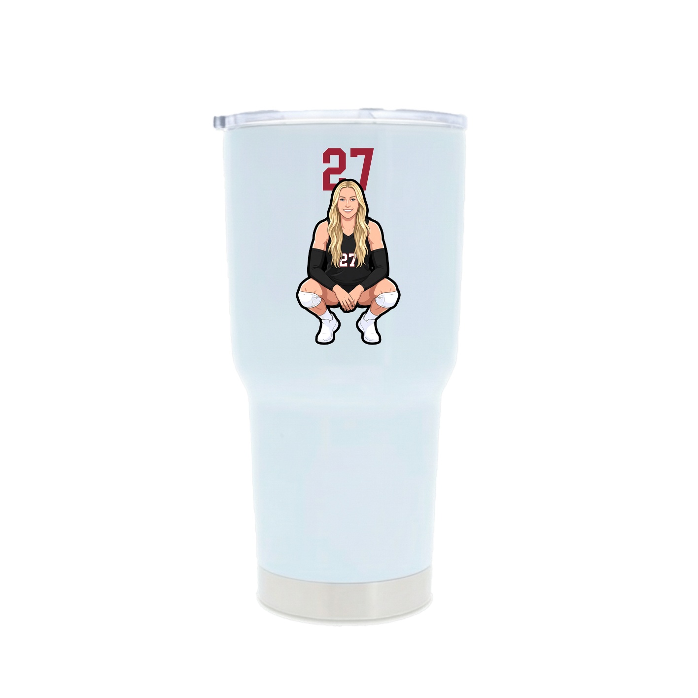 30oz Stainless Steel Tumbler — Number Top in White
