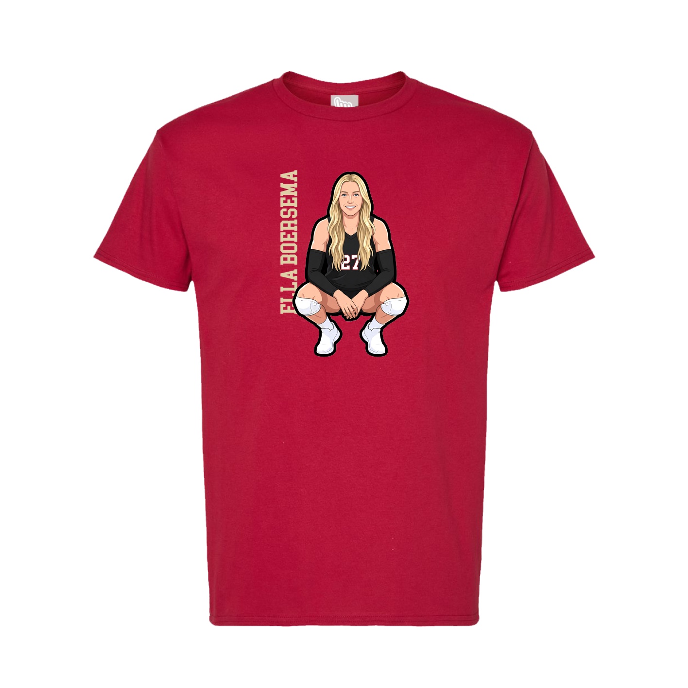 Tee — Name Vertical in Crimson