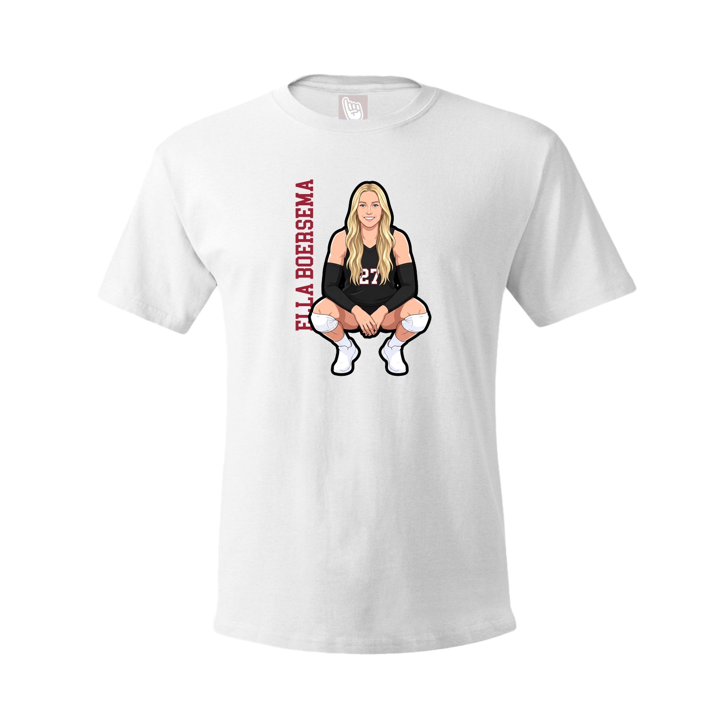 Youth Tee — Name Vertical in White