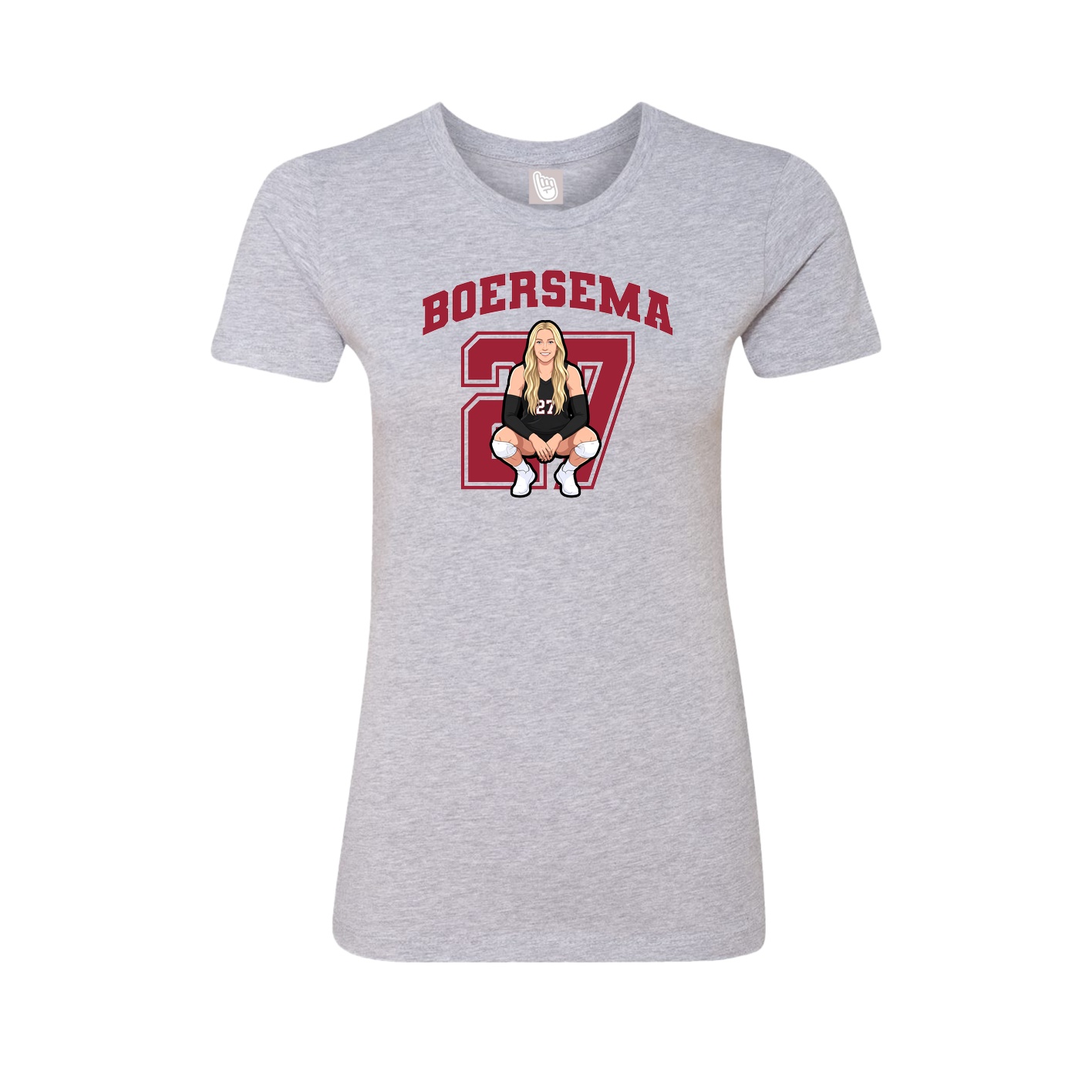 Fitted Women's Tee — Number in Grey