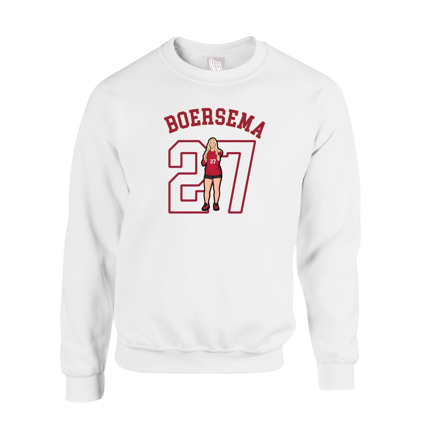 Fleece Crew — Shirsey Arch in White