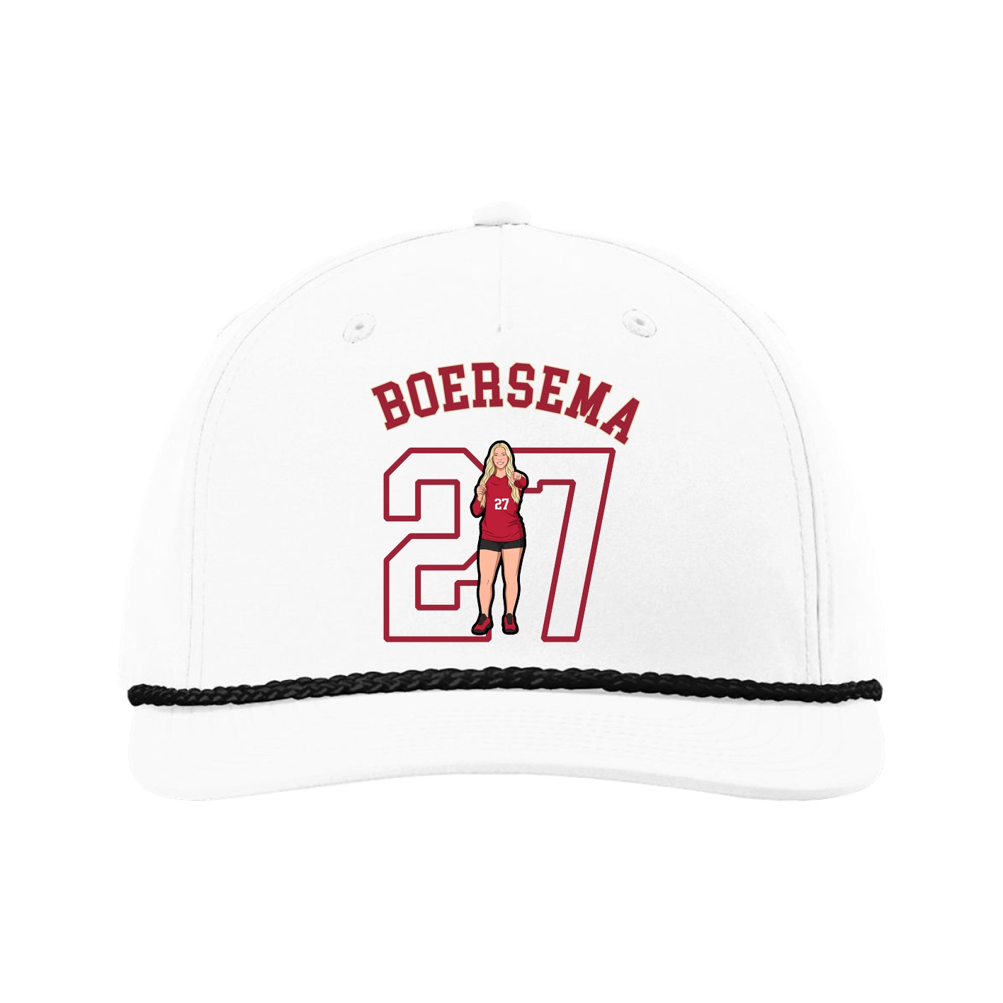 Five-Panel Classic Rope Cap — Shirsey Arch in White