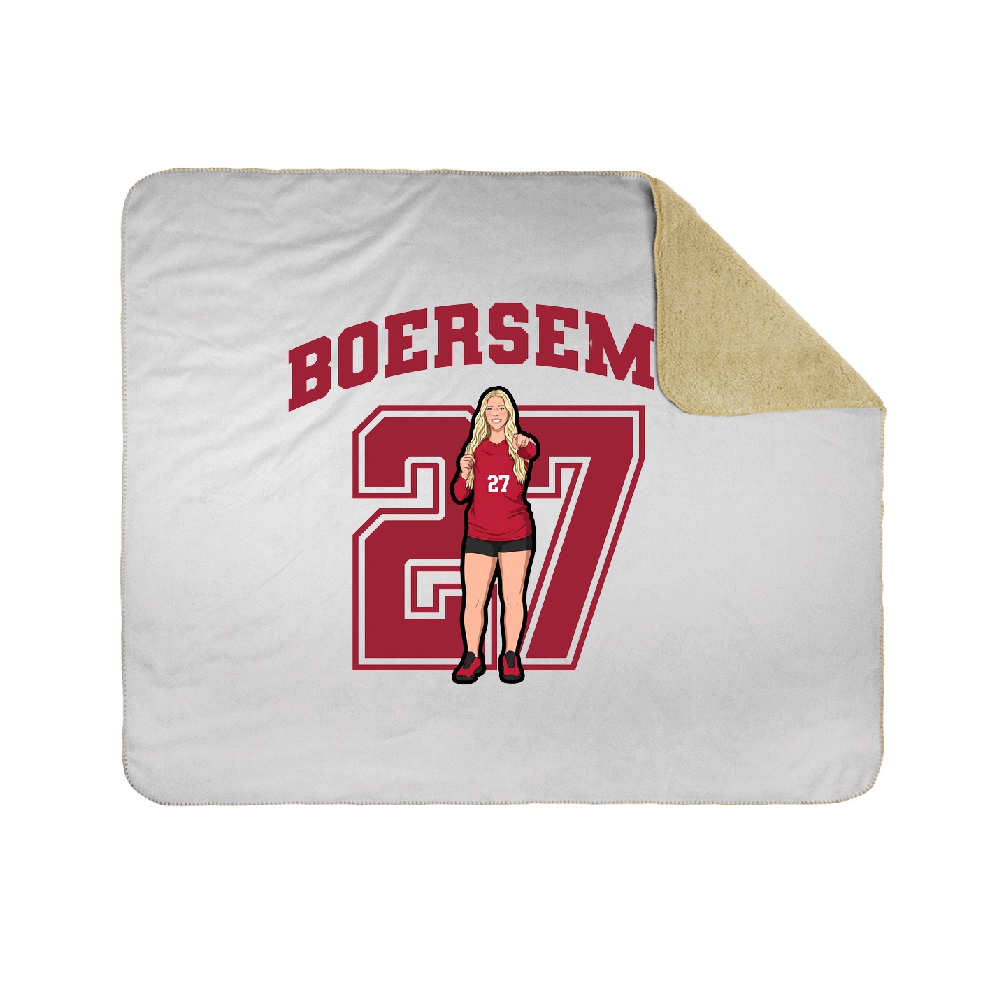 Throw Blanket — Number in White