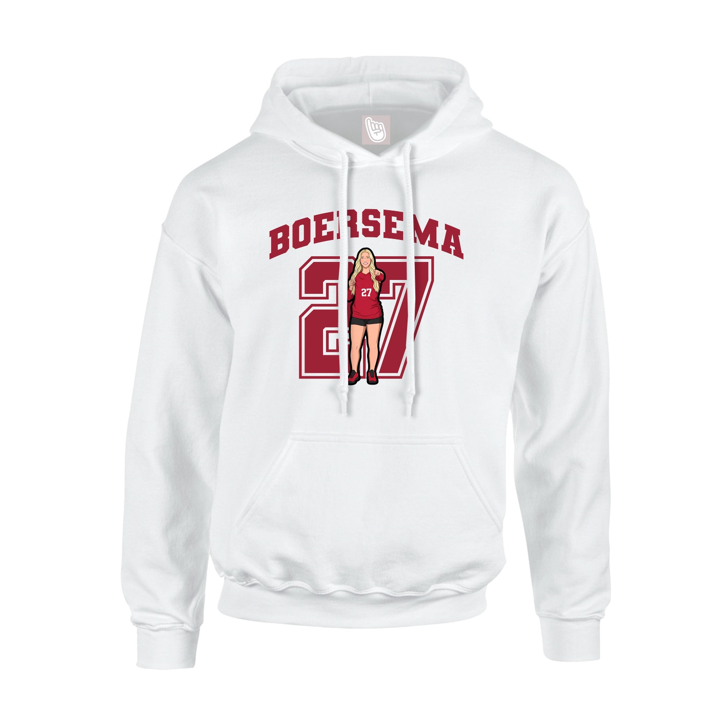 Youth Hoodie — Number in White