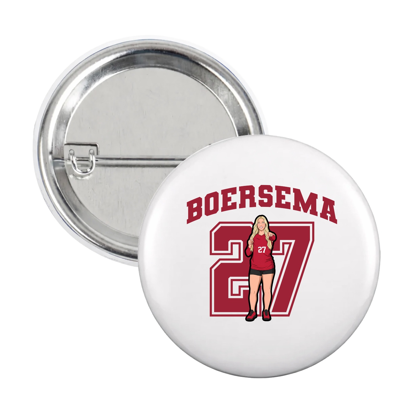Game Day Button — Number in White