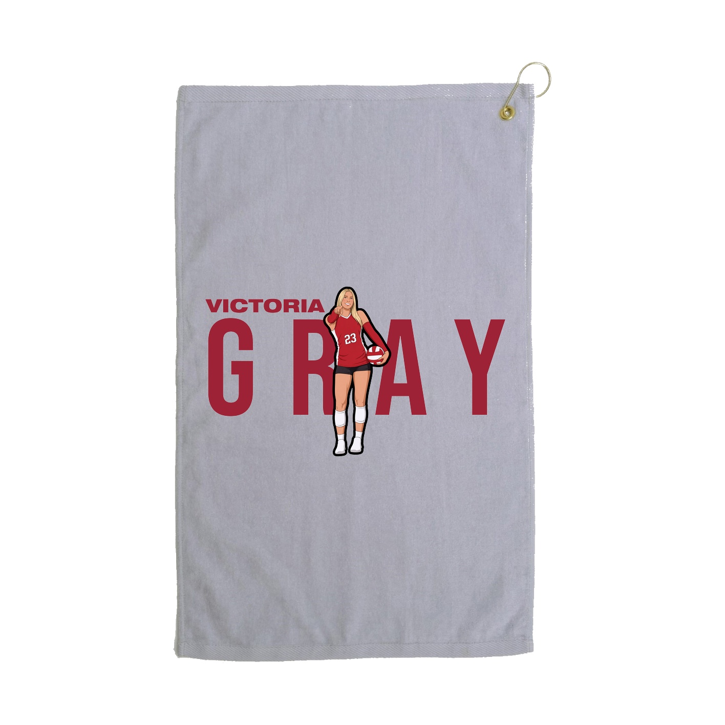 Golf Towel — Player Name in Grey