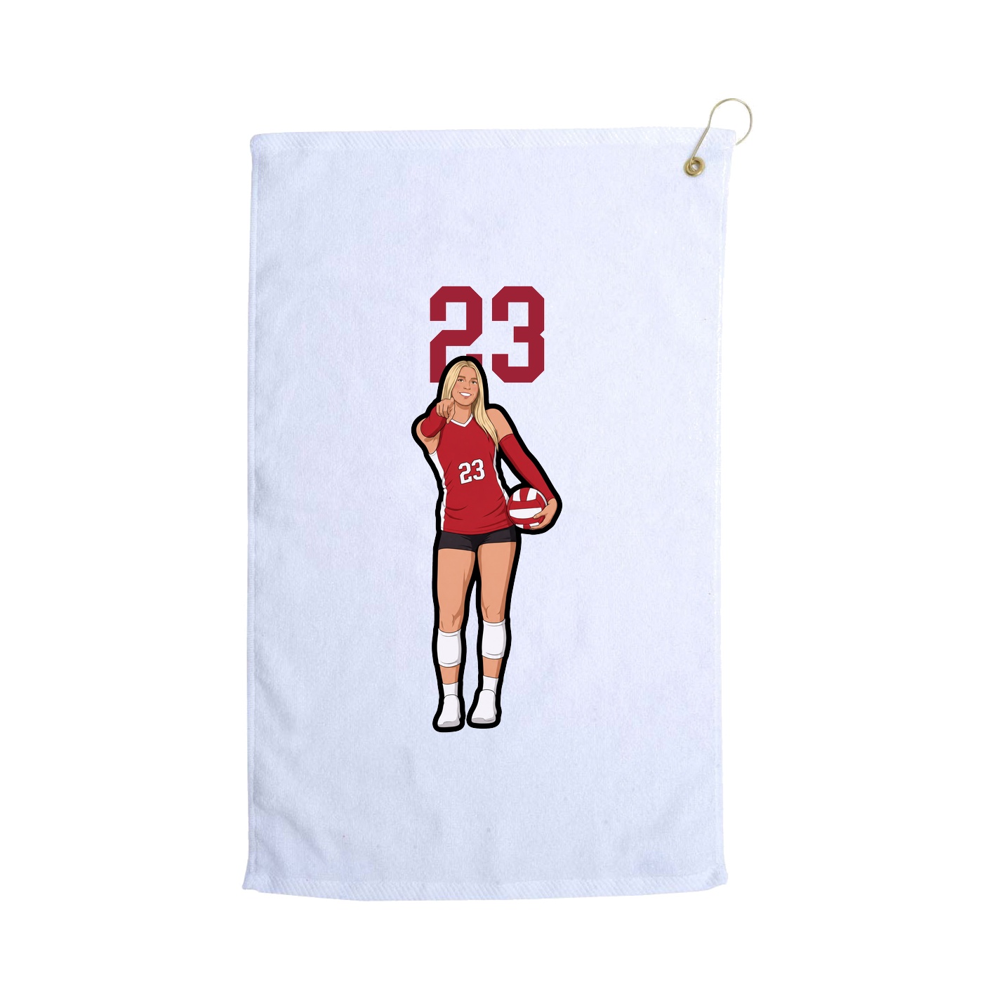 Golf Towel — Number Top in White