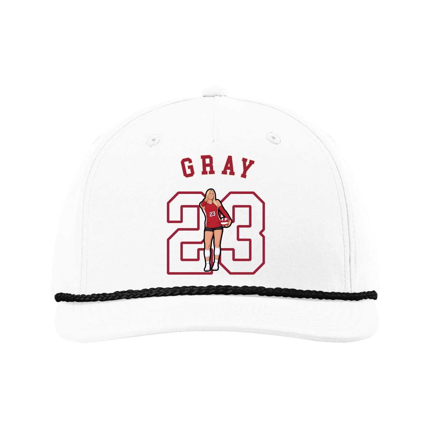 Five-Panel Classic Rope Cap — Shirsey Arch in White