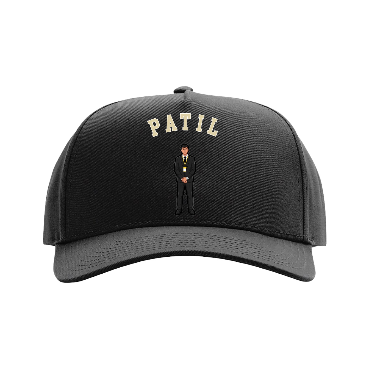 Full Fabric Five-Panel Champ Cap — Shirsey Arch in Black