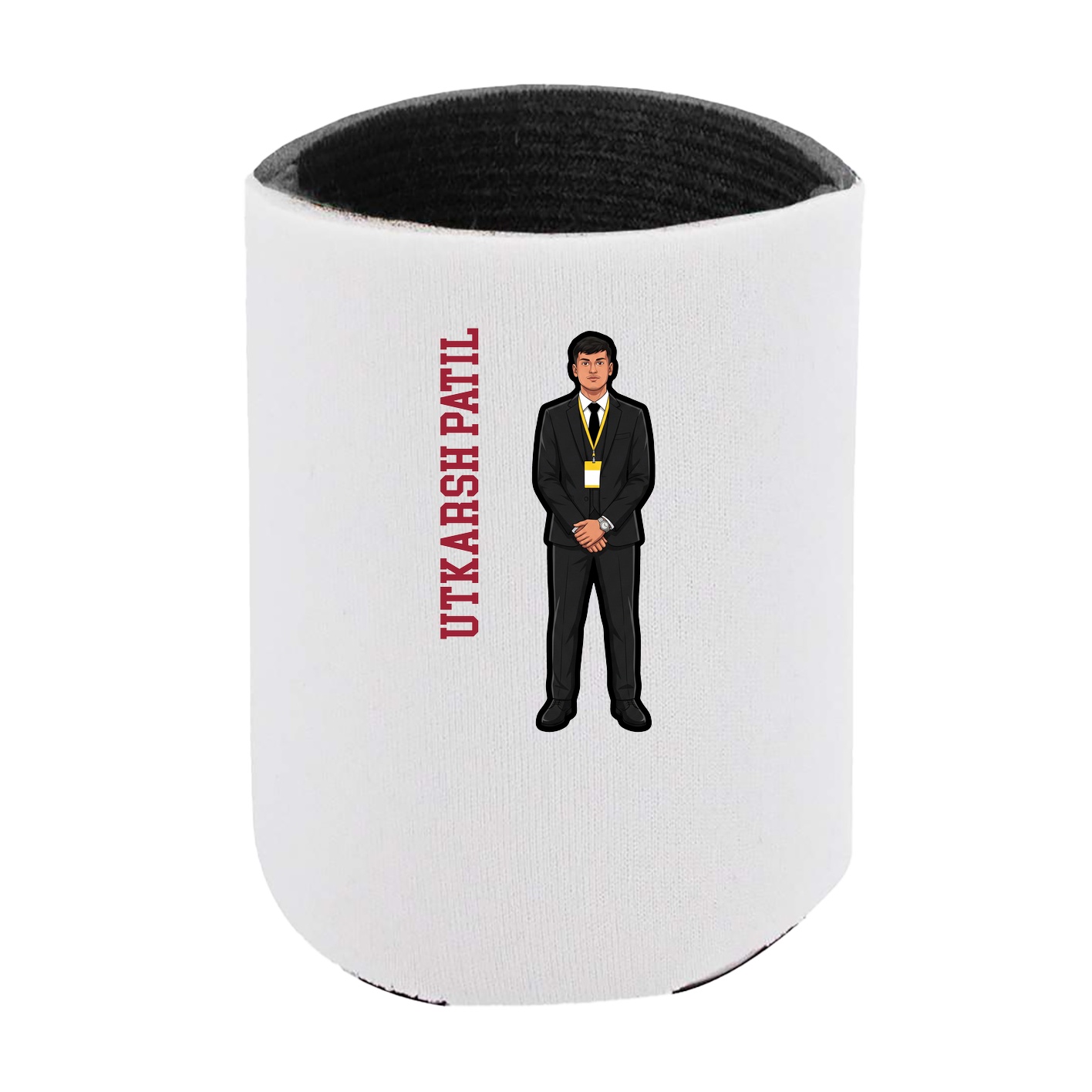 Can Holder — Name Vertical in White